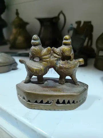 Vintage Brass Double-Bird Figurine on Pedestal — Small Collectible 7cm tall