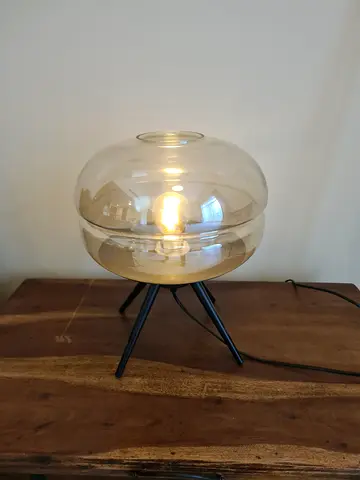 Modern Glass Table Lamp with Tripod Base