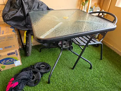 Outdoor table Height 70cms and Width 80cms