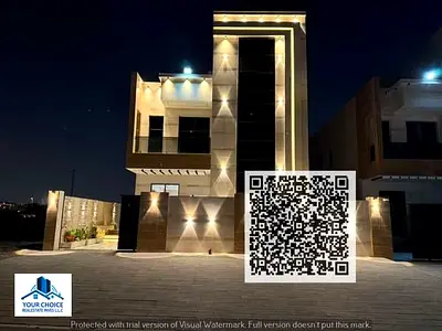 Luxury villa, first occupancy, in the heart of Al Helio 2, Ajman, with a stunning view, large majli