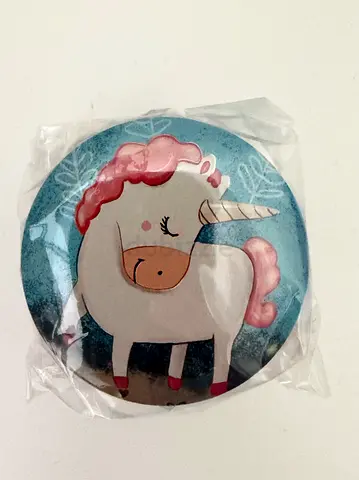 Unicorn Blue with Red Flowers Design Trinket Tin BRAND NEW
