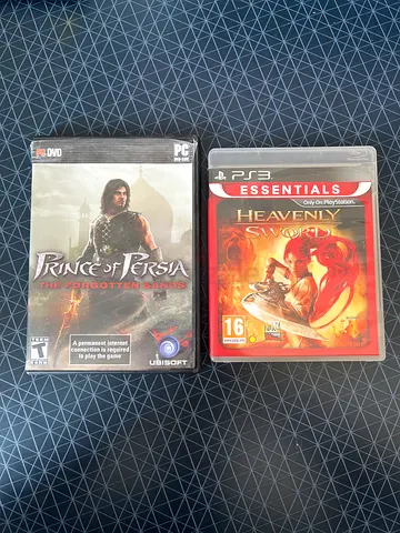 Two action-adventure games: Heavenly Sword (PS3) and Prince of Persia - the forgotten sands (PC)
