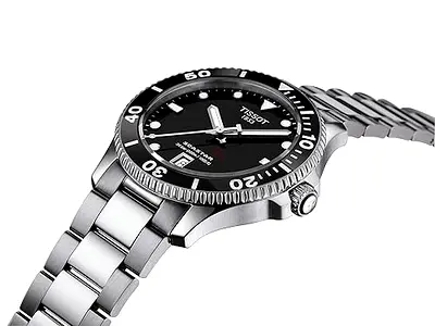 Tissot Seastar 1000 Stainless Steel Mens Watch - Black Dial