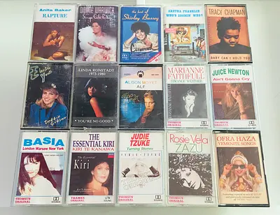 15 Vintage Female Pop Music Cassettes