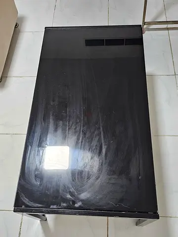 Black Glass Coffee Table with Metal Legs - Used