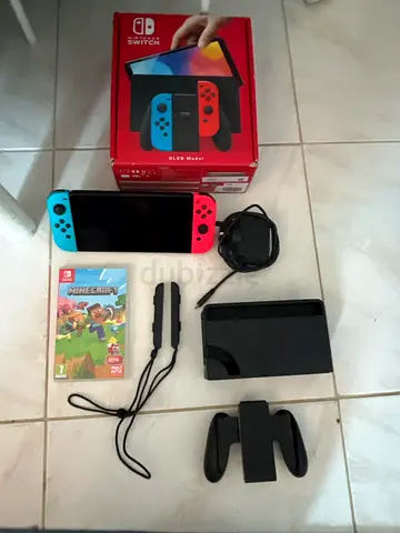 Nintendo Switch (Neon) with Dock, Joy-Cons, Charger, Good Condition + free Minecraft