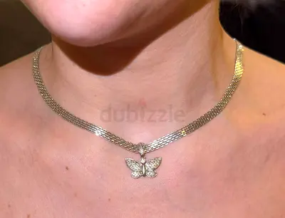 Pure silver necklace with American diamond