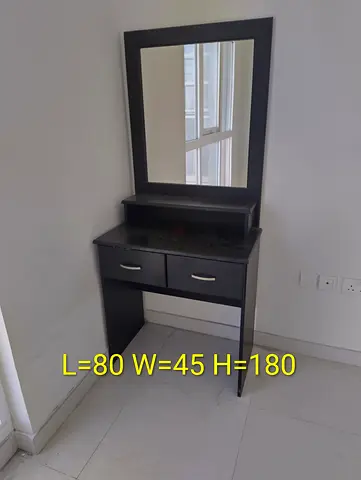 For Urgent Sale Modern Black Dressing Table with Mirror