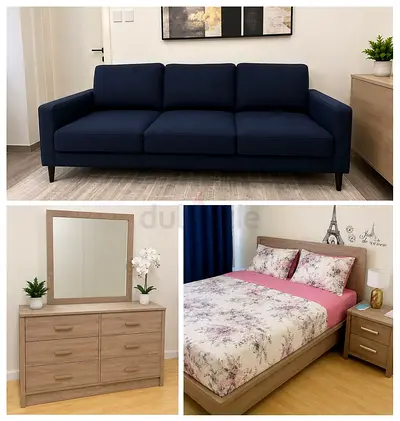 Bedroom for sale/ king size bed, 2 nighstands, 1 dresser with mirror and homecenter sofa