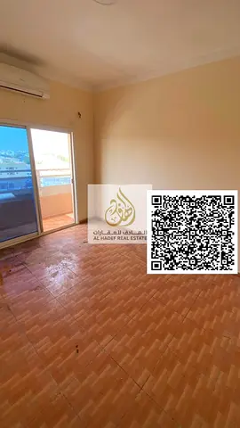 One bedroom and living room in Rawda 1 with bathroom and balcony, prime location near Al Hamidiya Police Station and Sheikh Khalifa Street. Rent 26,00