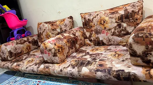 Premium Majlis Sofa Set - Floral Pattern, Ready to Use (250 AED)
