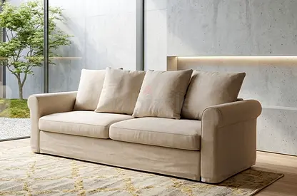 Beige 2-Seater Sofa — Comfortable Modern Design