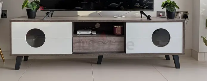 Modern TV Media Unit with Storage Cabinets