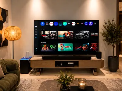 Modern Luxury TV Unit with Storage Compartments