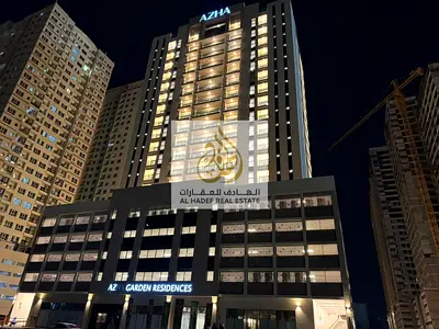 A spacious studio apartment in Ajman with the finest and newest finishes, brand new, with a balcony offering a stunning view, free parking, gym, and s