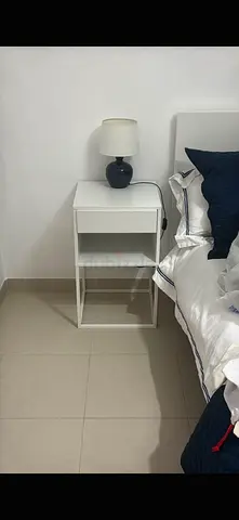 2 Simple white bedside table/nightstand with drawer and shelf