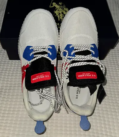 Genuine .S. Polo Assn. Kids White Sneakers - Size US 10.5 New with Box