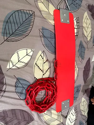 Red Plastic Playground Swing Seat with Chain