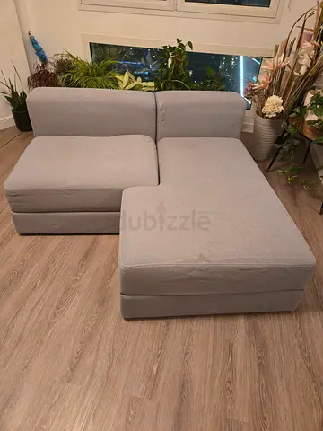Ikea Jattebo Light grey modular chaise lounge sofa - 2 single sections modular