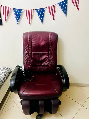 Brown Leather Massage Recliner Chair - Good Condition