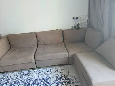 Customised grey sofa in L shape