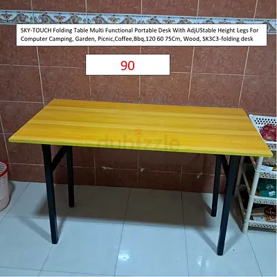 SKY-TOUCH Folding Table Multi Functional Portable Desk With AdjUStable Height Legs For Computer Camp