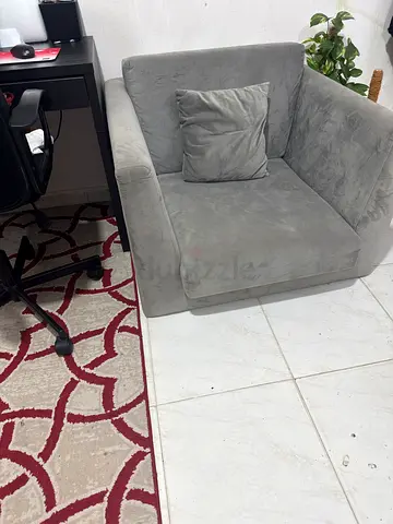 Grey Fabric Single Seater Sofa Armchair