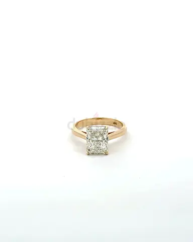 Radiant solitaire ring