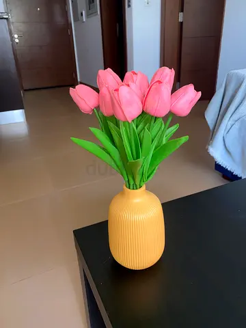 Artificial plants and vase