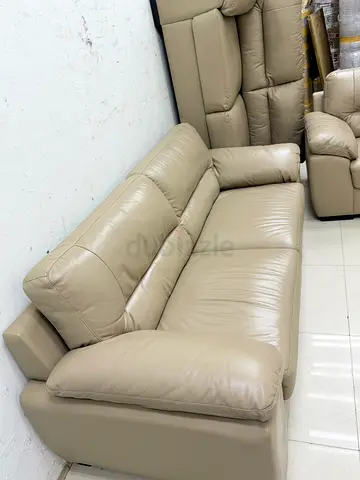 Luxury 6-Seater Leather Sofa Light brown color