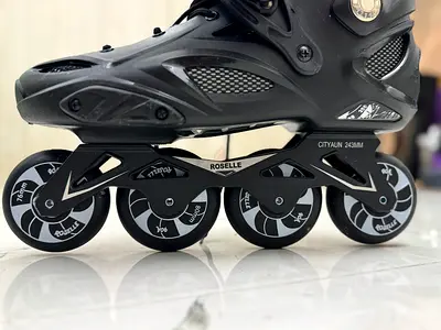 Mens Black Roselle Inline Skates - Size Approx 42 (Adjustable)