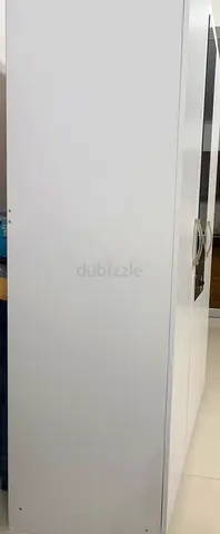 White 3-Door Wardrobe with Mirror — Good Condition