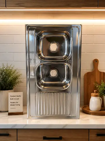 Stainless Steel Double Kitchen Sink - New 120*60