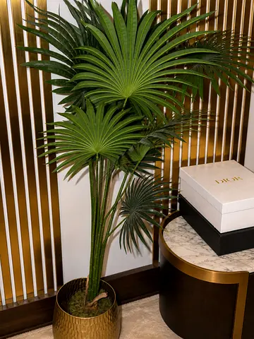 Tall Artificial Fan Palm in Decorative Pot - new