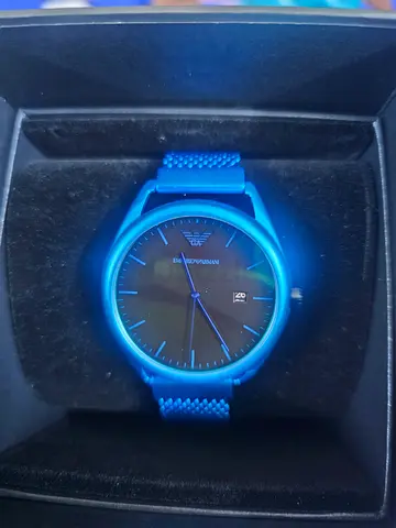 Blue Emporio Armani Mens Watch with Mesh Strap