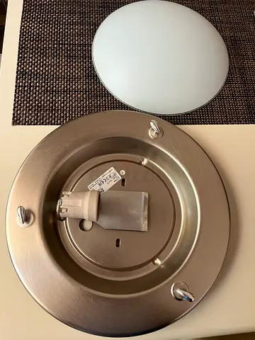 Round Flush Mount Ceiling Light Fixture (Brushed Metal)