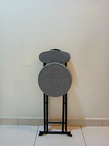 Folding Metal Chair with Grey Fabric Padding