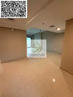 For rent in Ajman, a brand new tower, first occupancy, in Al Amara, Emirates City. Spacious and supe