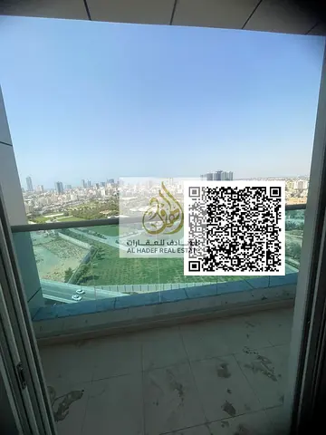 Annual rent in Ajman, City Tower – 2BR + separate hall, 2 bathrooms, balcony with full open view, n