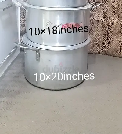 Set of Large Aluminium Cooking Pots with Lids - Multiple Sizes