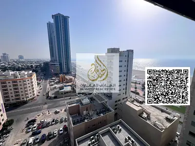 One bedroom and living room, first occupancy, on the Corniche in Al Rumaila. Features an American-style kitchen, two bathrooms, sea view, and private