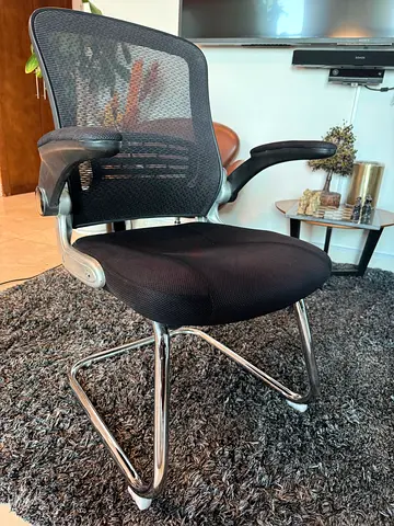 Stylish Mesh Office Chair with Chrome Frame, adjustable armrests