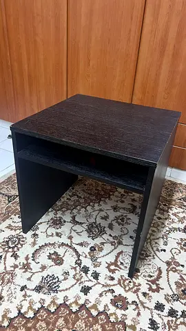 Dark Wood Side Table with Shelf