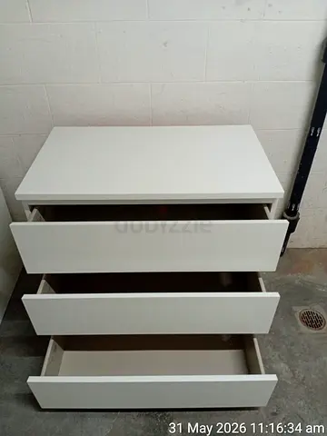 White 3 Drawer Chest of Drawers