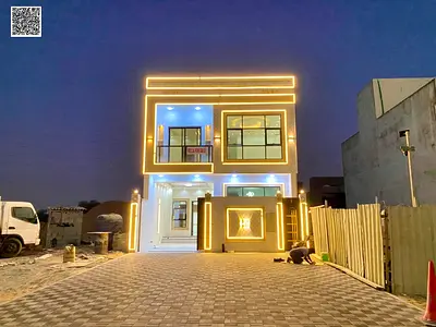 Townhouse villa for sale in Al Yasmin – Modern design, ground floor, first floor and roof with supe