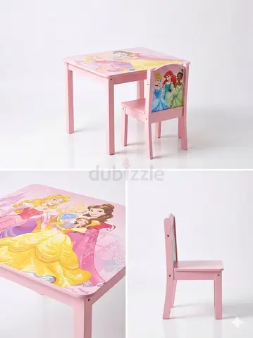 Disney Princess Pink Wooden Table and Chair Set
