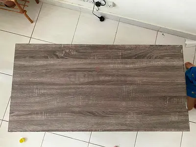 Compact rectangular wooden coffee table