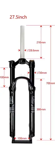 Brand new 27.5 Mountain Bike Front Suspension Fork (700mm) - 28.6mm Steerer