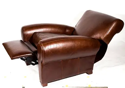 Pottery Barn Manhattan Roll Arm Leather Chair Recliner
