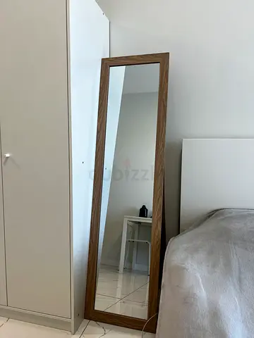 Full length mirror with wood frame
